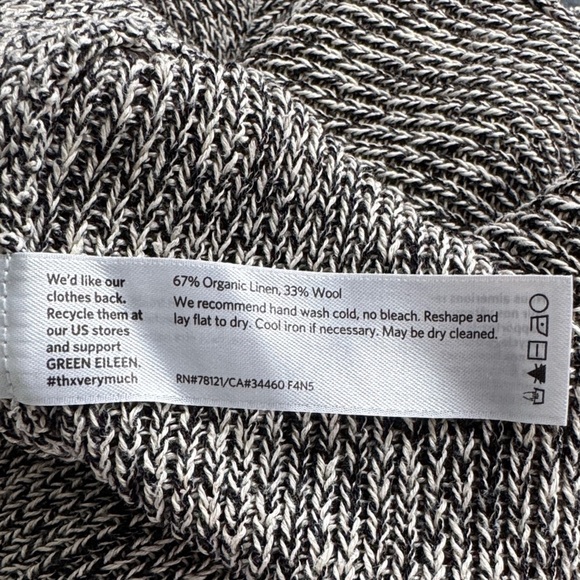 Eileen Fisher Black and Gray V-Neck Sweater - Picture 7 of 7